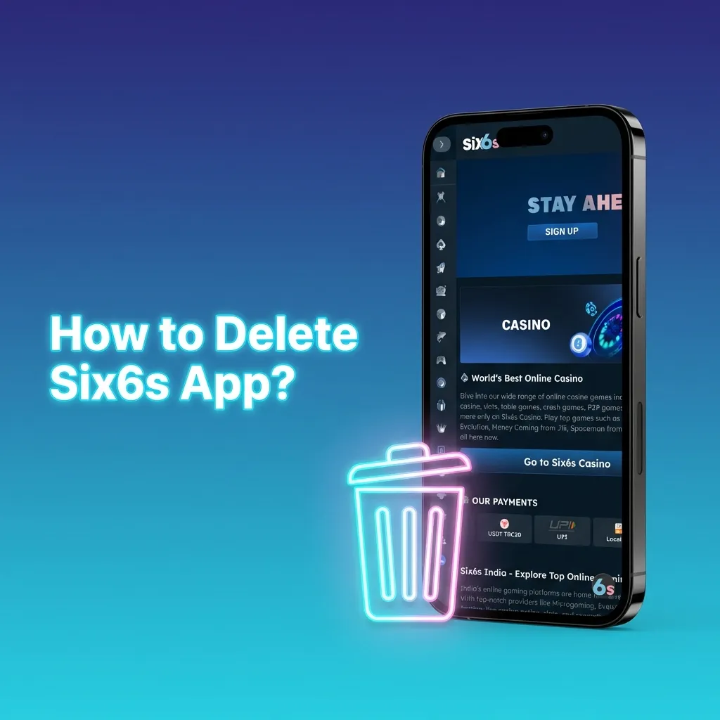 Person uninstalling Six6s app icon from smartphone screen with finger gesture on mobile device