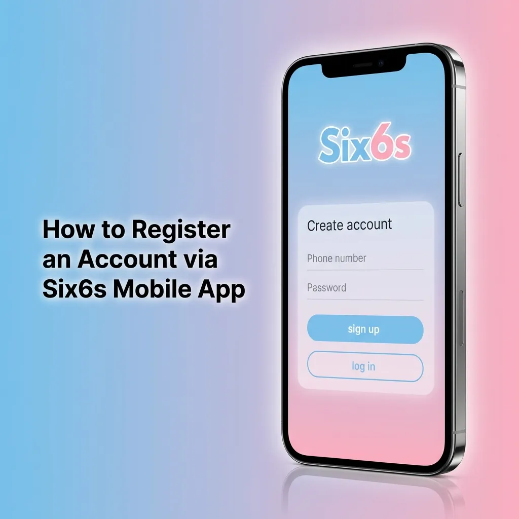 Six6s mobile app registration screen showing sign-up form with phone number and password fields