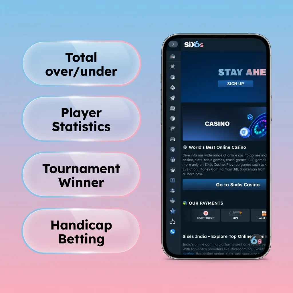 Six6s app betting interface showing single, accumulator, system, treble, and line bet options available to users.