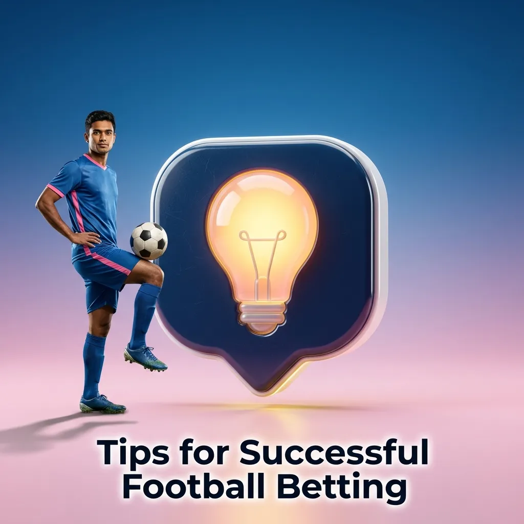 Football betting tips guide showing research strategies, bankroll management, and analysis factors for better results